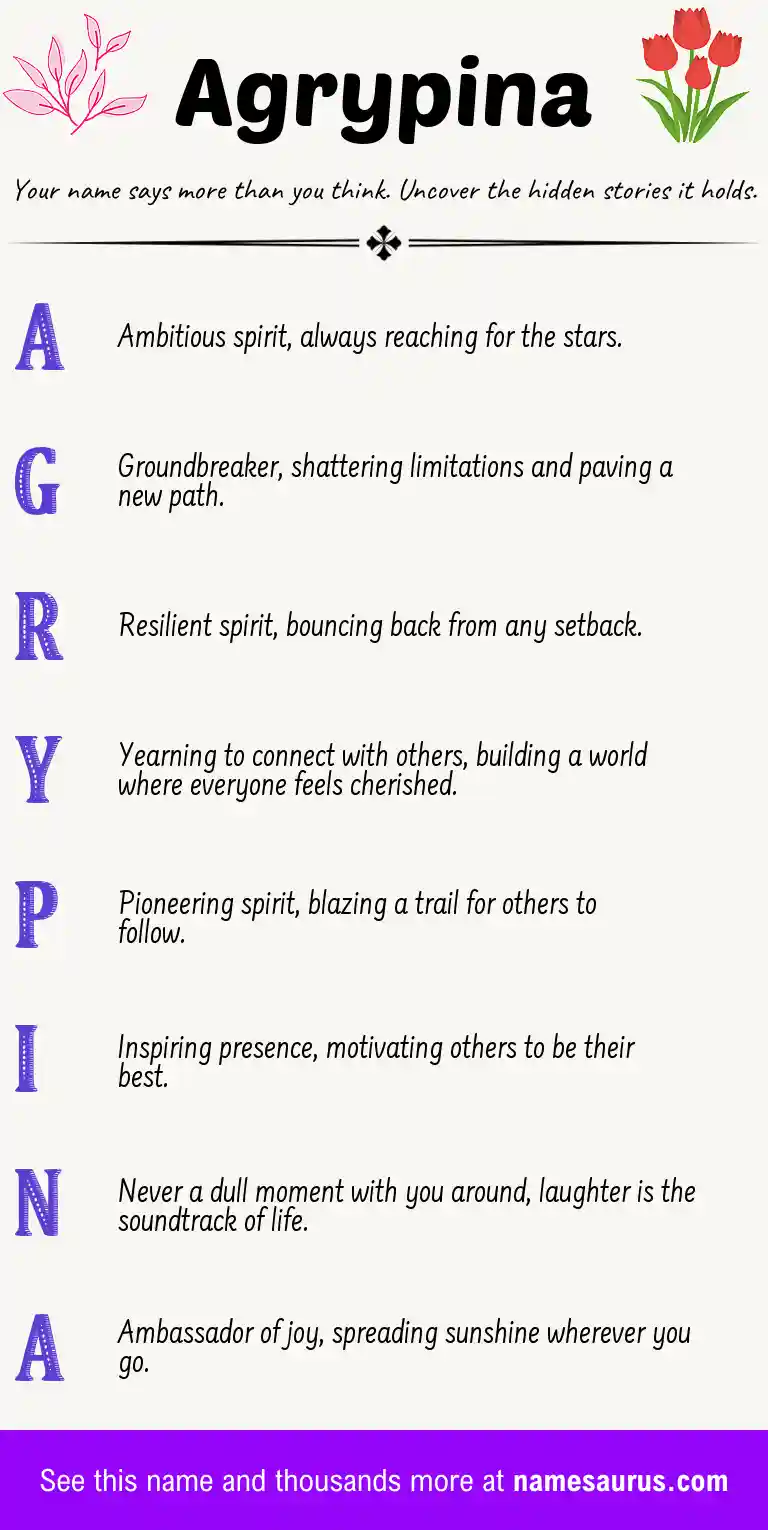 Acrostic poem about Agrypina.