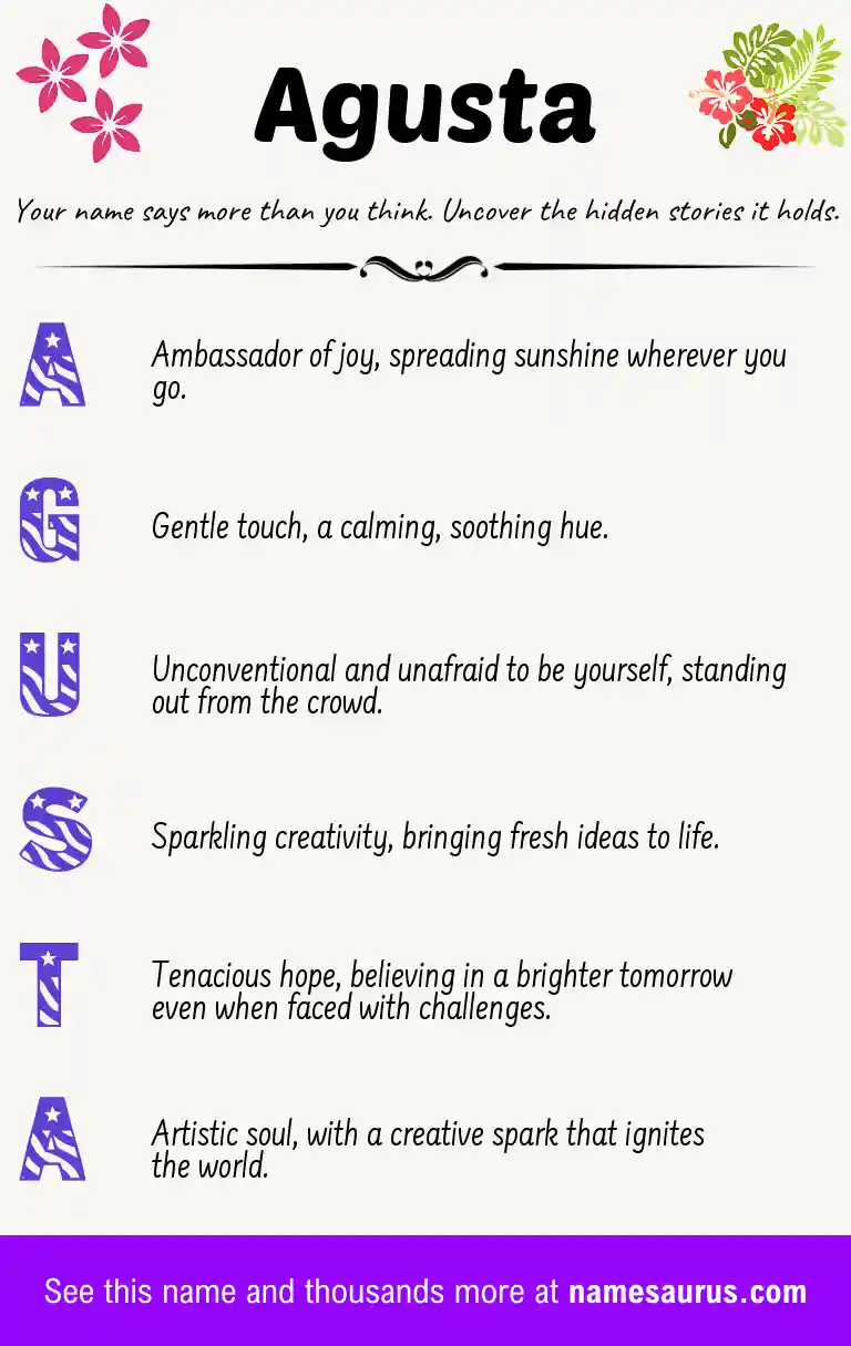 Acrostic poem about Agusta.