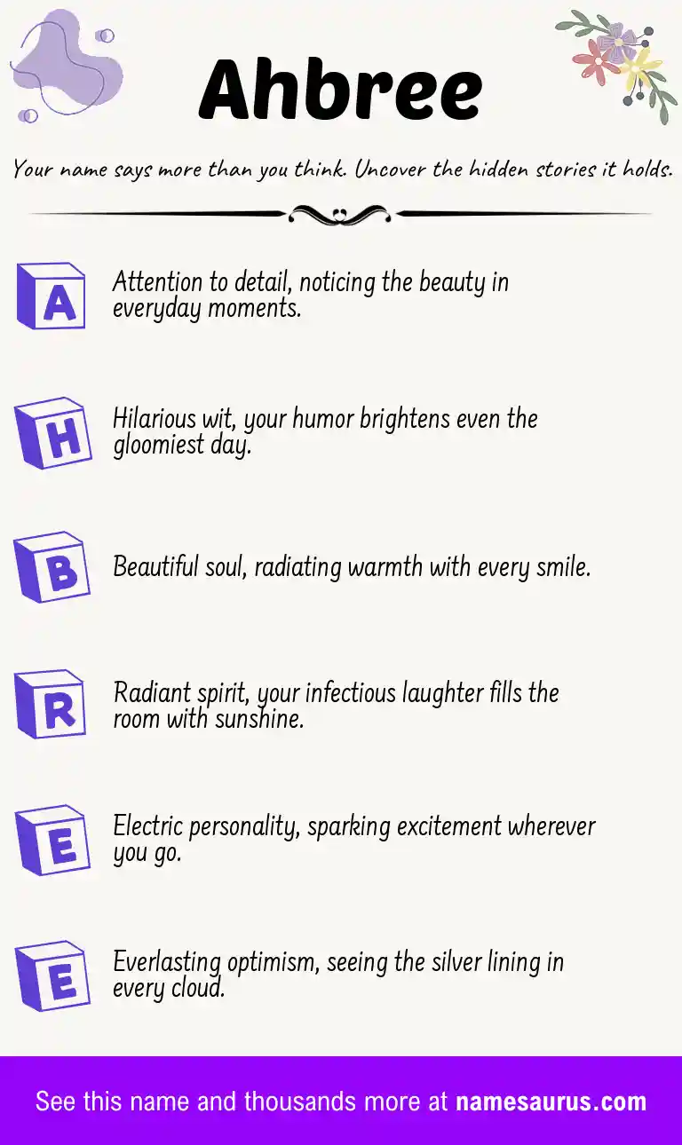 Acrostic poem about Ahbree.