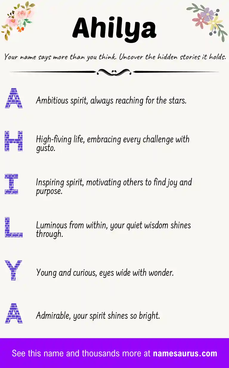 Acrostic poem about Ahilya.