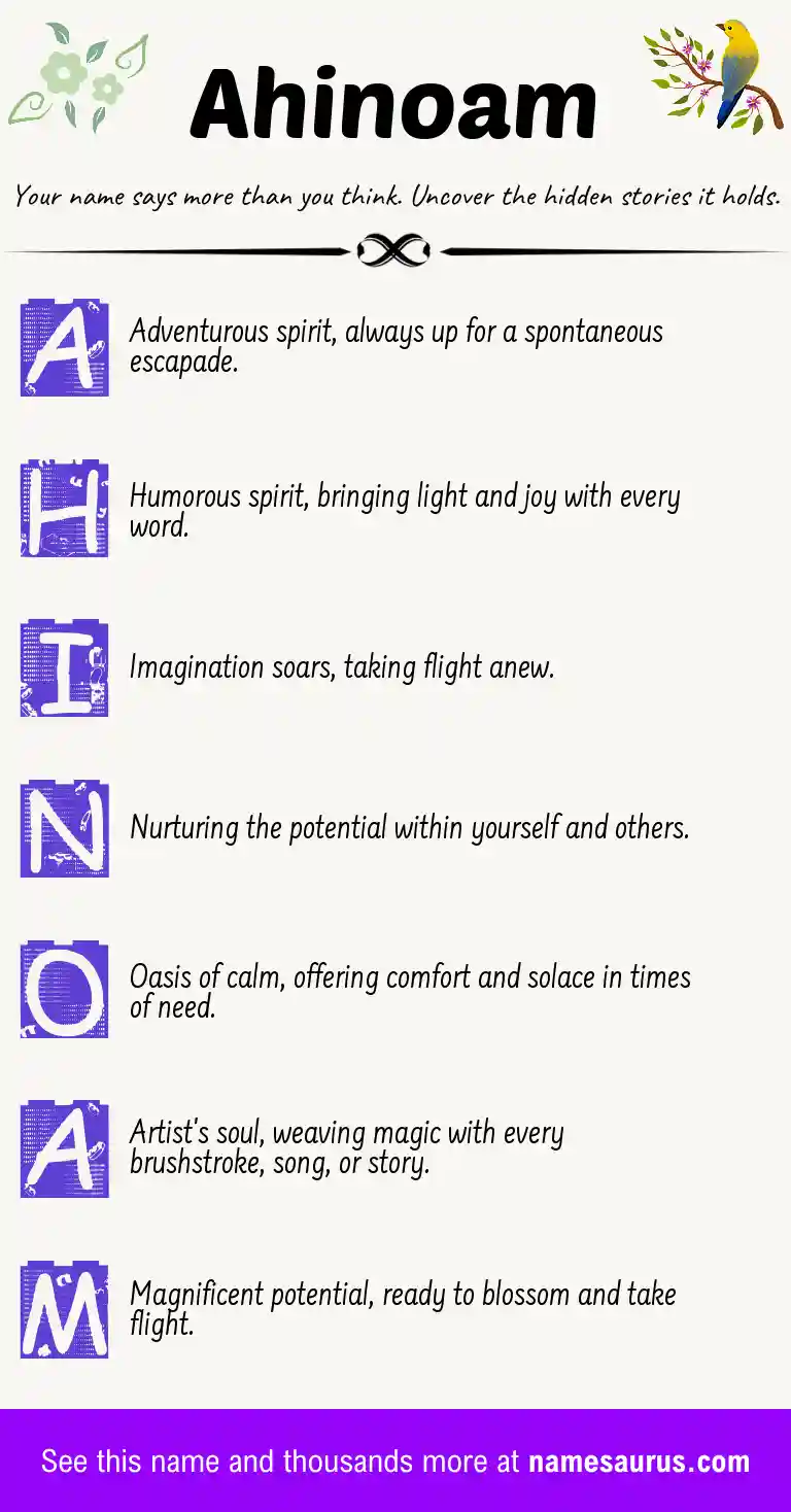 Acrostic poem about Ahinoam.