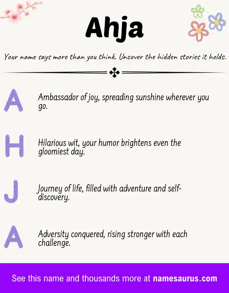 Acrostic poem about Ahja.