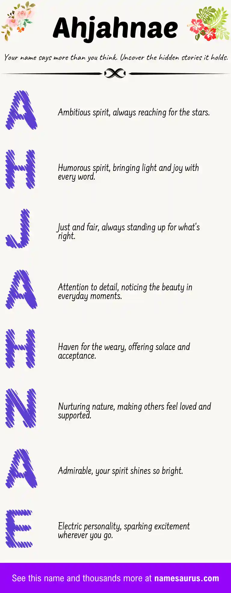 Acrostic poem about Ahjahnae.