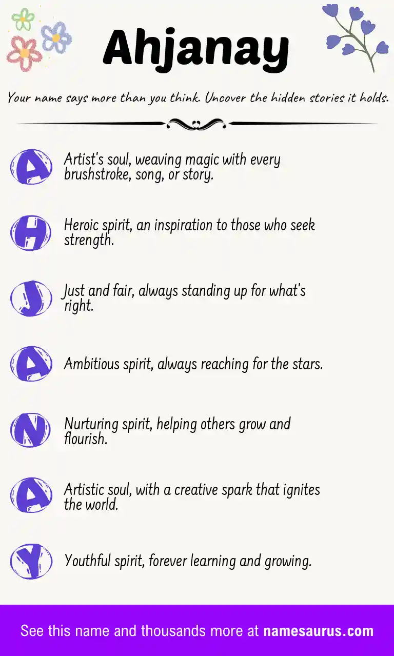 Acrostic poem about Ahjanay.
