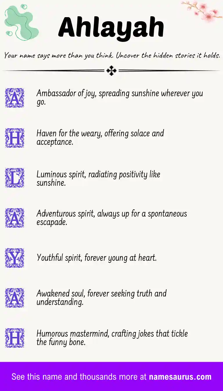 Acrostic poem about Ahlayah.