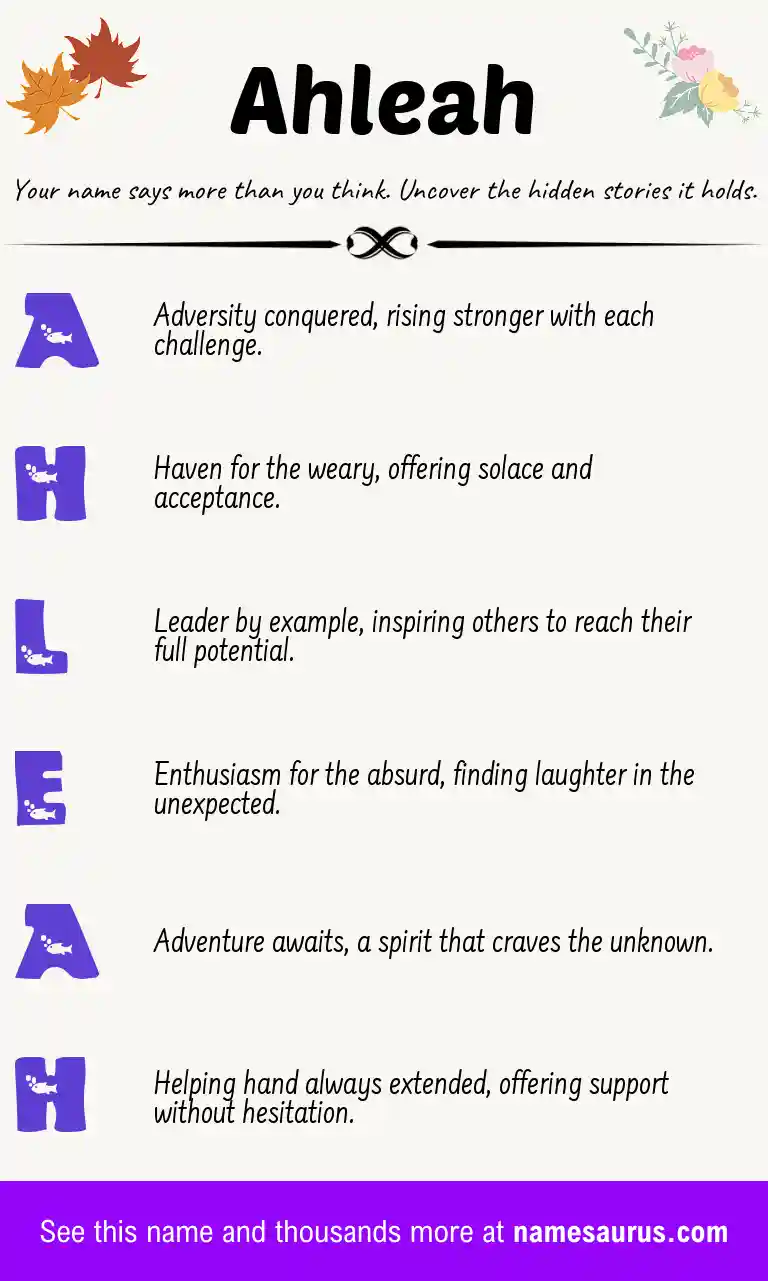 Acrostic poem about Ahleah.