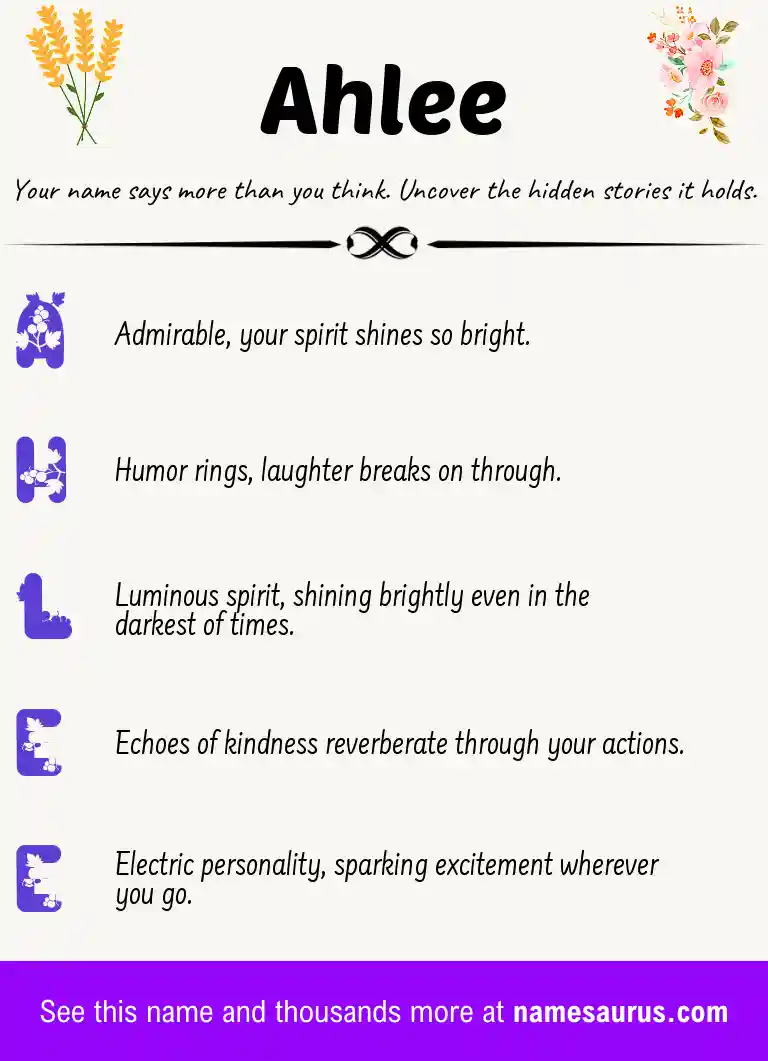 Acrostic poem about Ahlee.