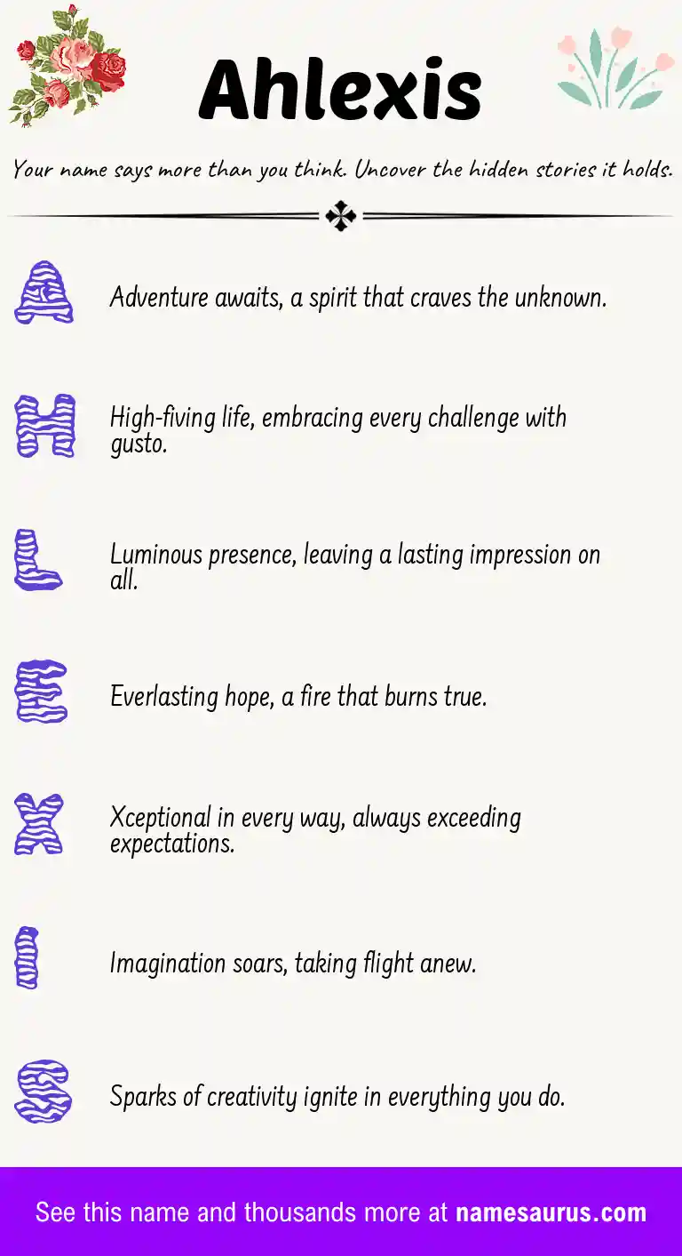 Acrostic poem about Ahlexis.