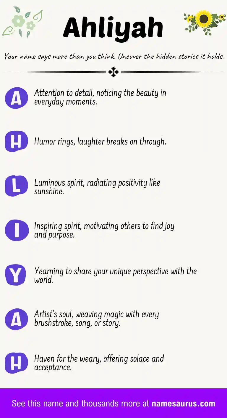 Acrostic poem about Ahliyah.