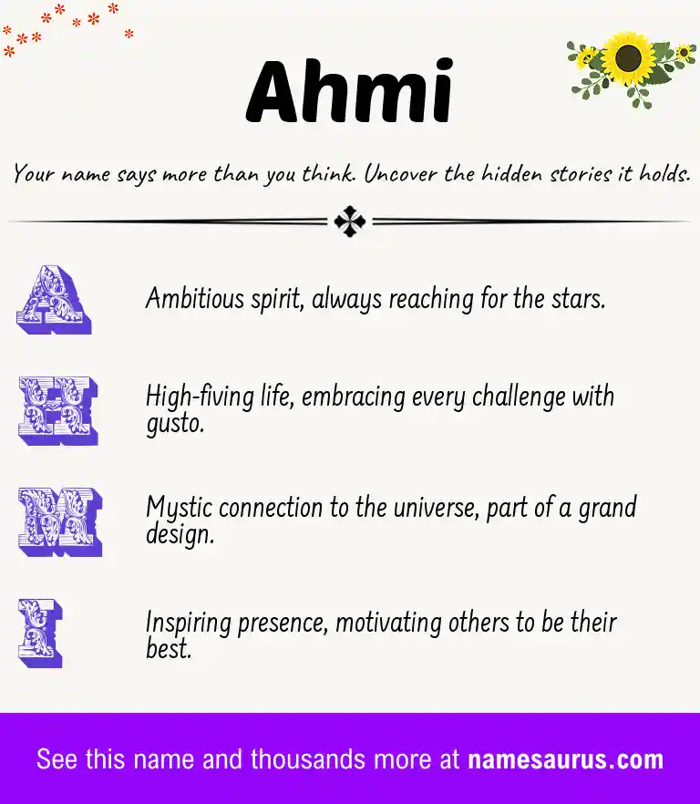 Acrostic poem about Ahmi.