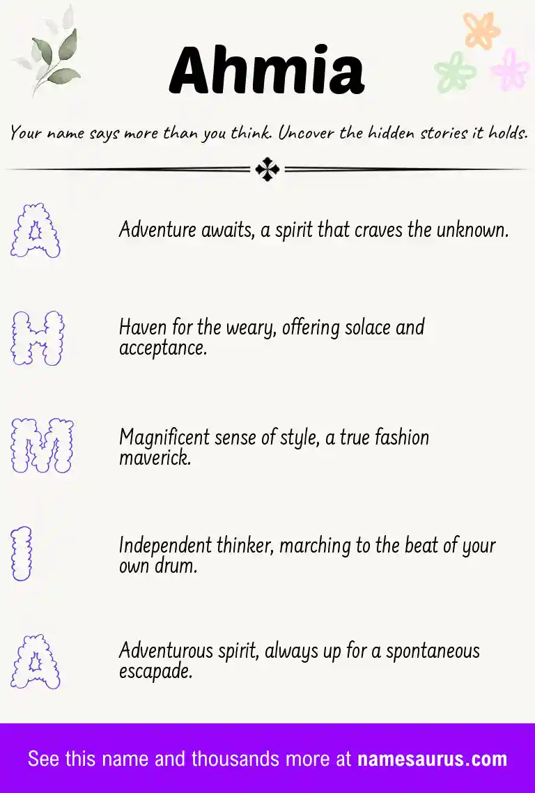 Acrostic poem about Ahmia.