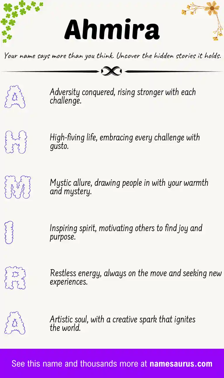 Acrostic poem about Ahmira.