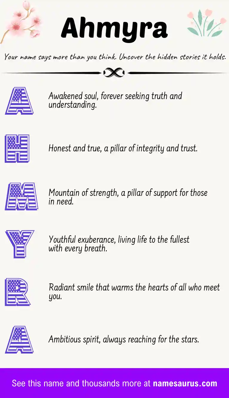 Acrostic poem about Ahmyra.