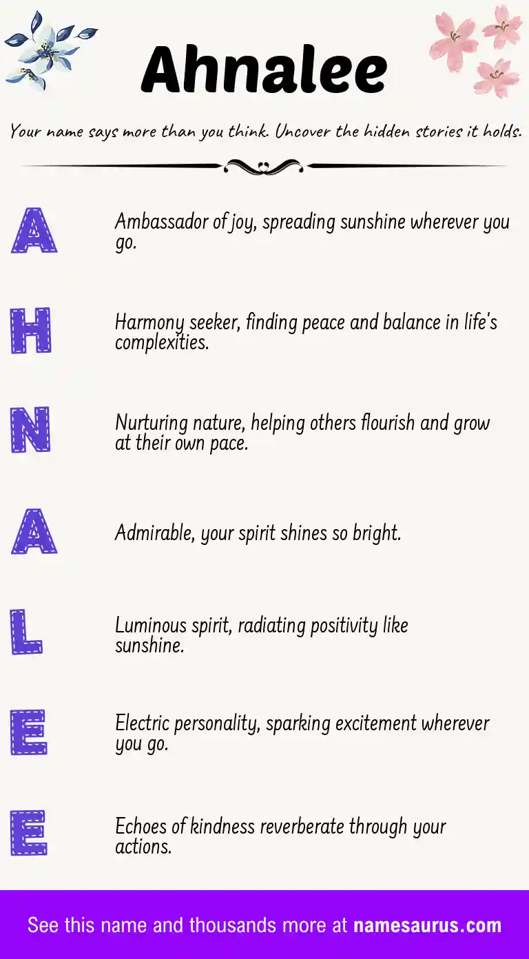 Acrostic poem about Ahnalee.