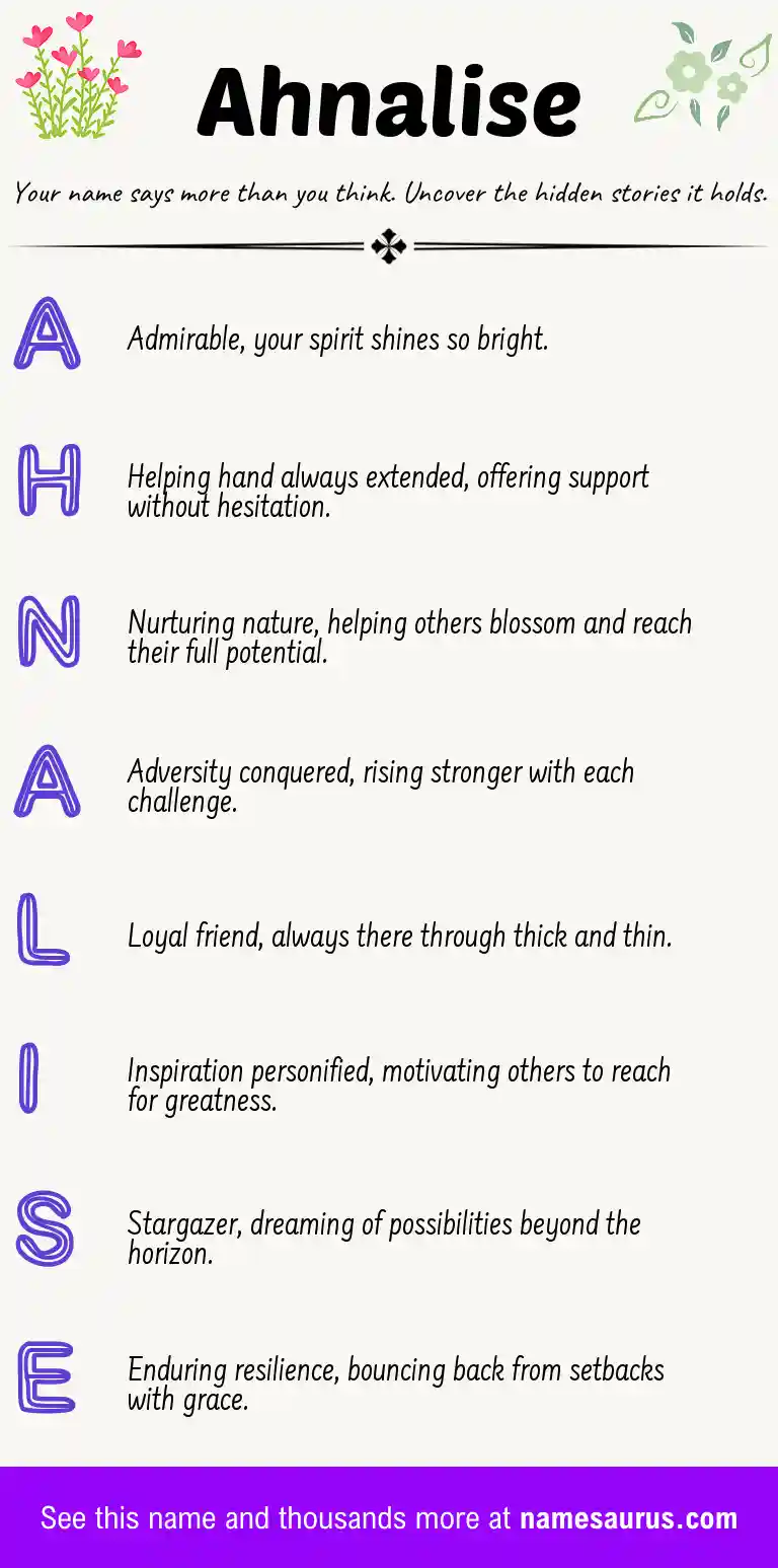 Acrostic poem about Ahnalise.