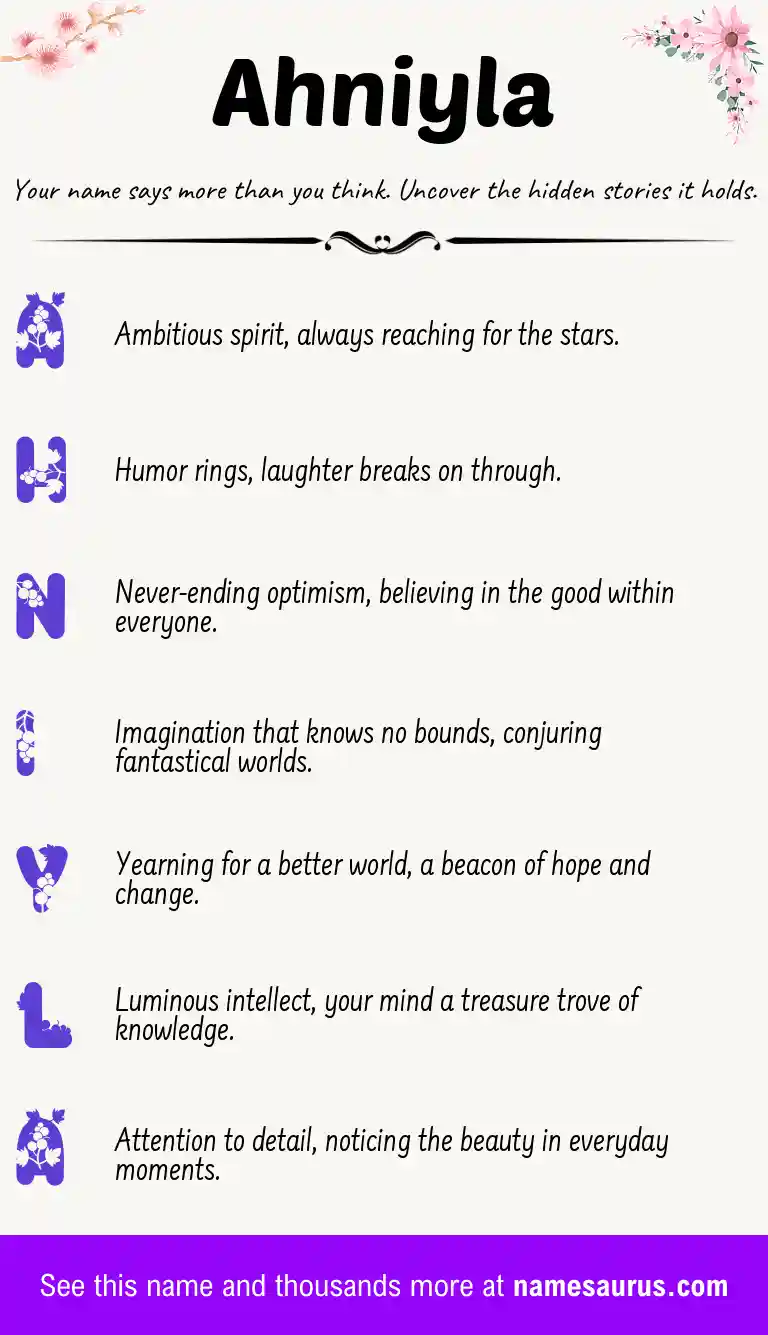 Acrostic poem about Ahniyla.