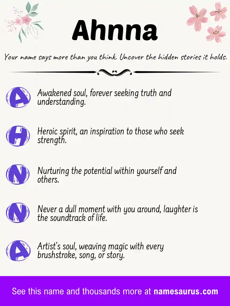 Acrostic poem about Ahnna.
