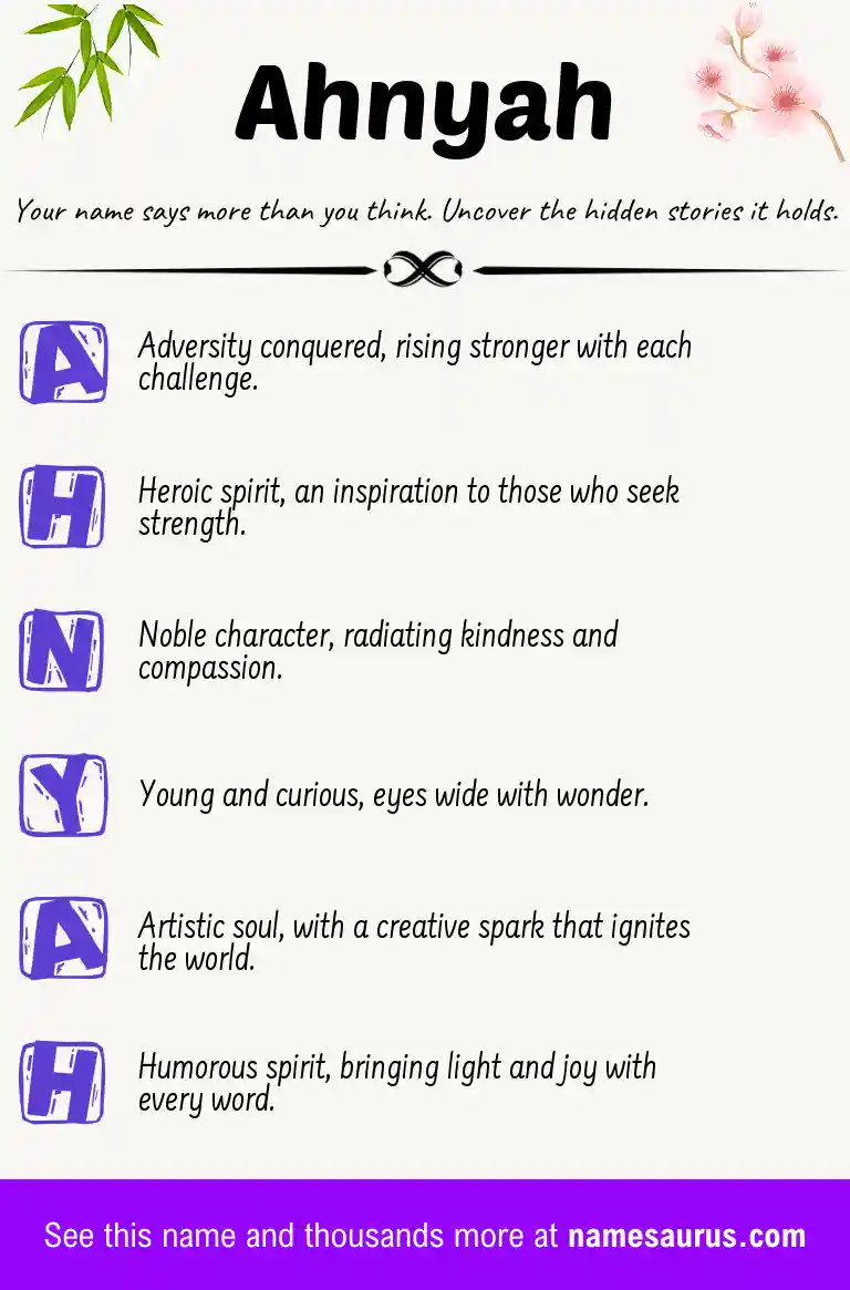 Acrostic poem about Ahnyah.