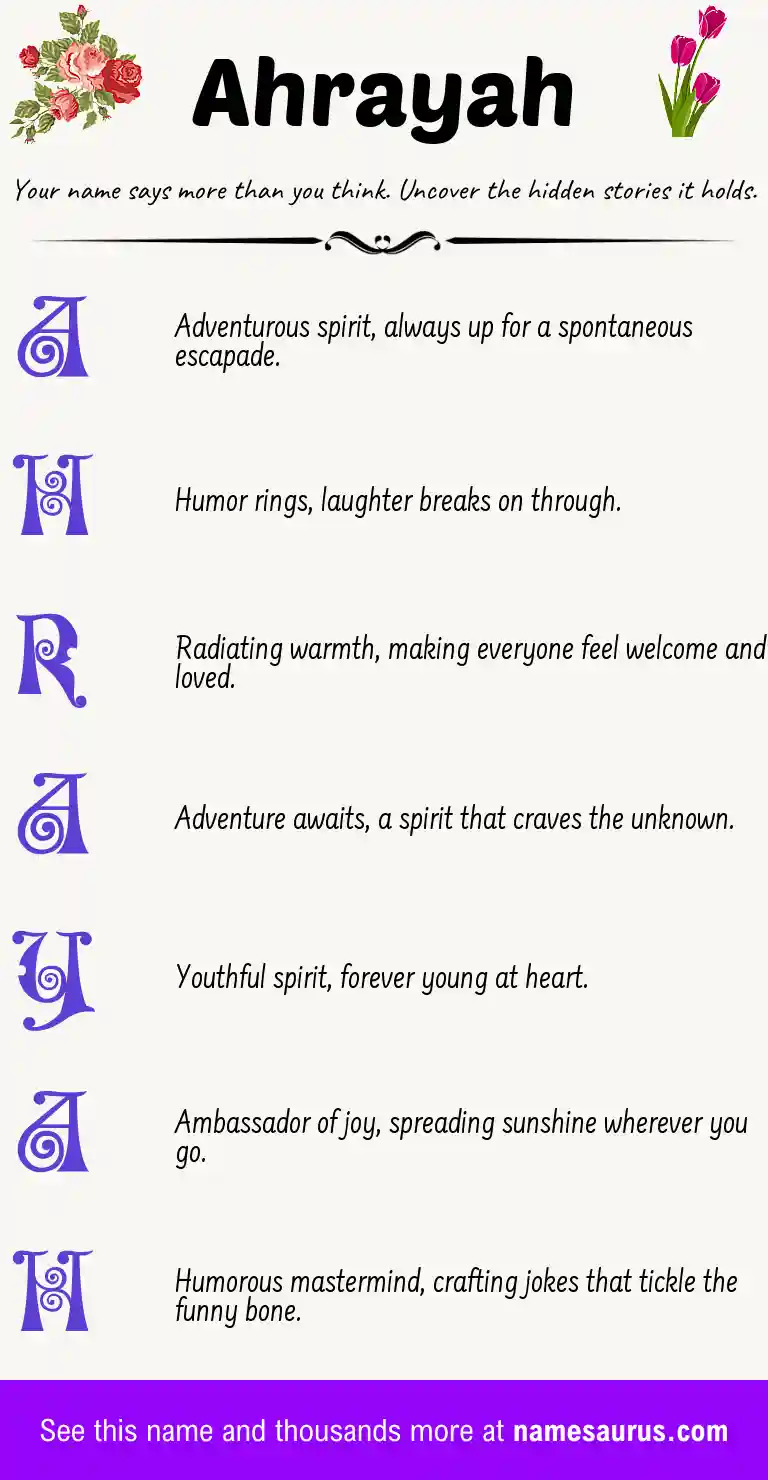 Acrostic poem about Ahrayah.