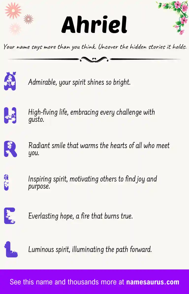 Acrostic poem about Ahriel.