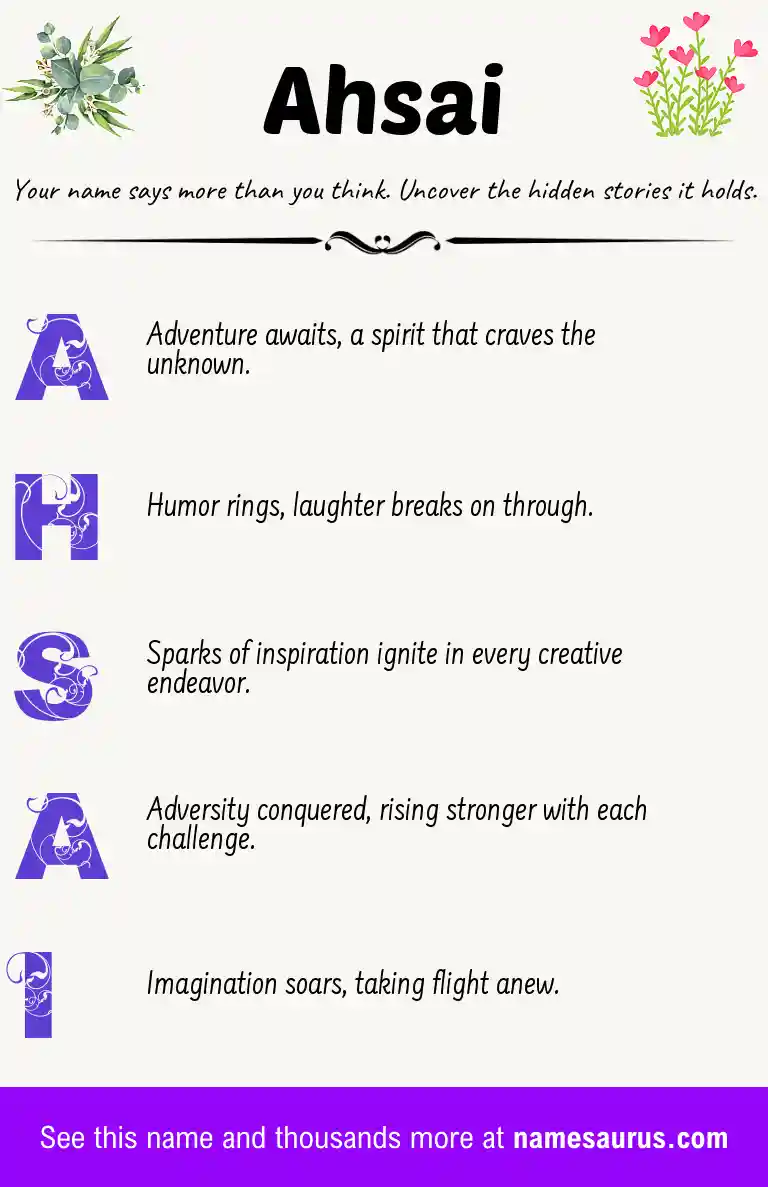 Acrostic poem about Ahsai.