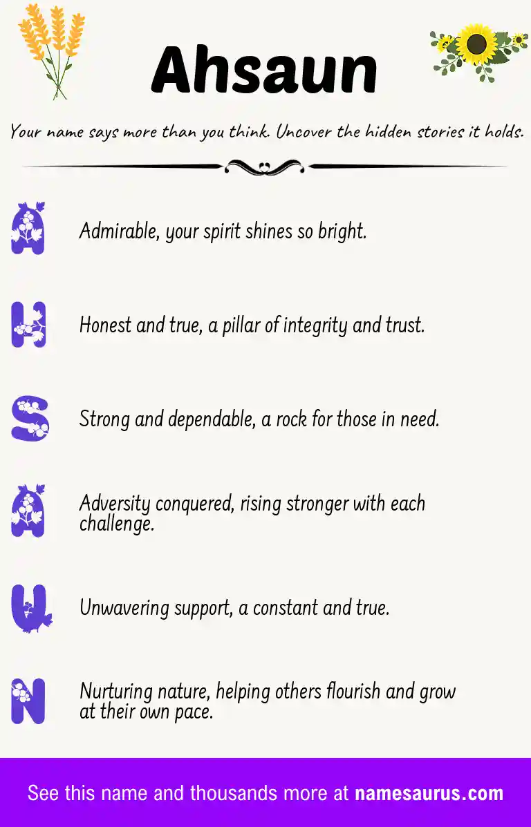 Acrostic poem about Ahsaun.