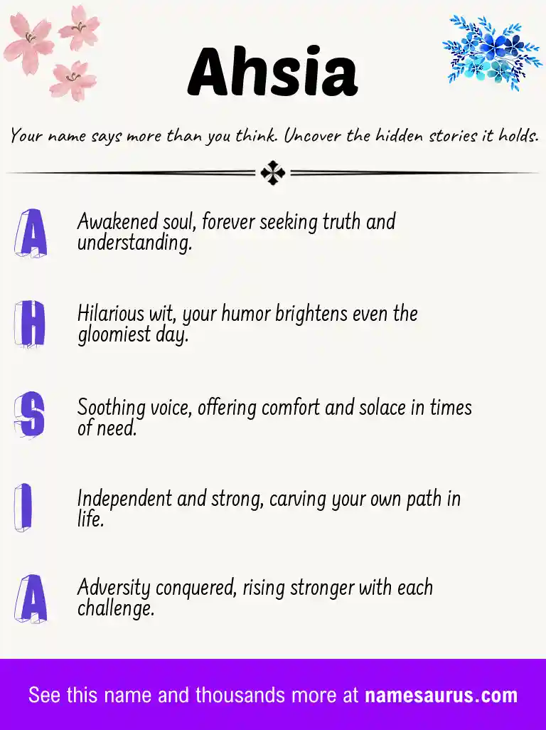 Acrostic poem about Ahsia.