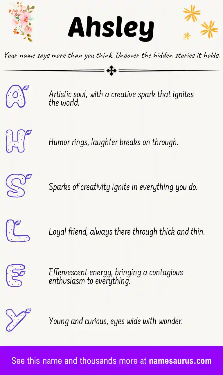 Acrostic poem about Ahsley.