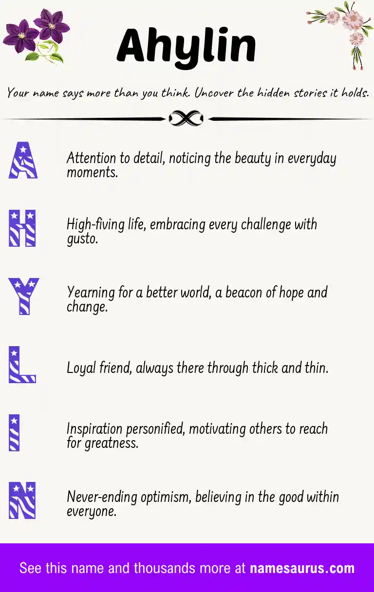 Acrostic poem about Ahylin.