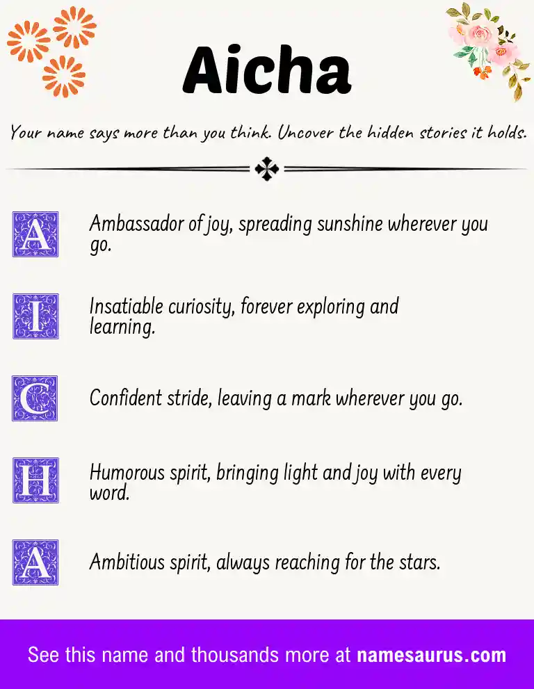 Acrostic poem about Aicha.