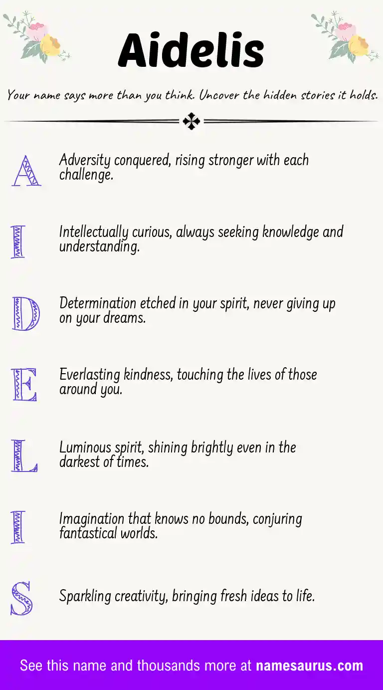 Acrostic poem about Aidelis.