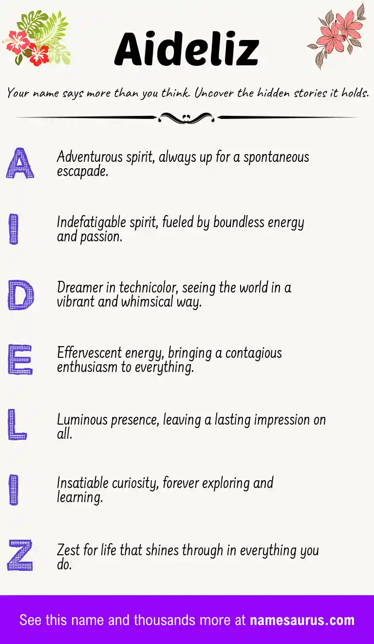 Acrostic poem about Aideliz.