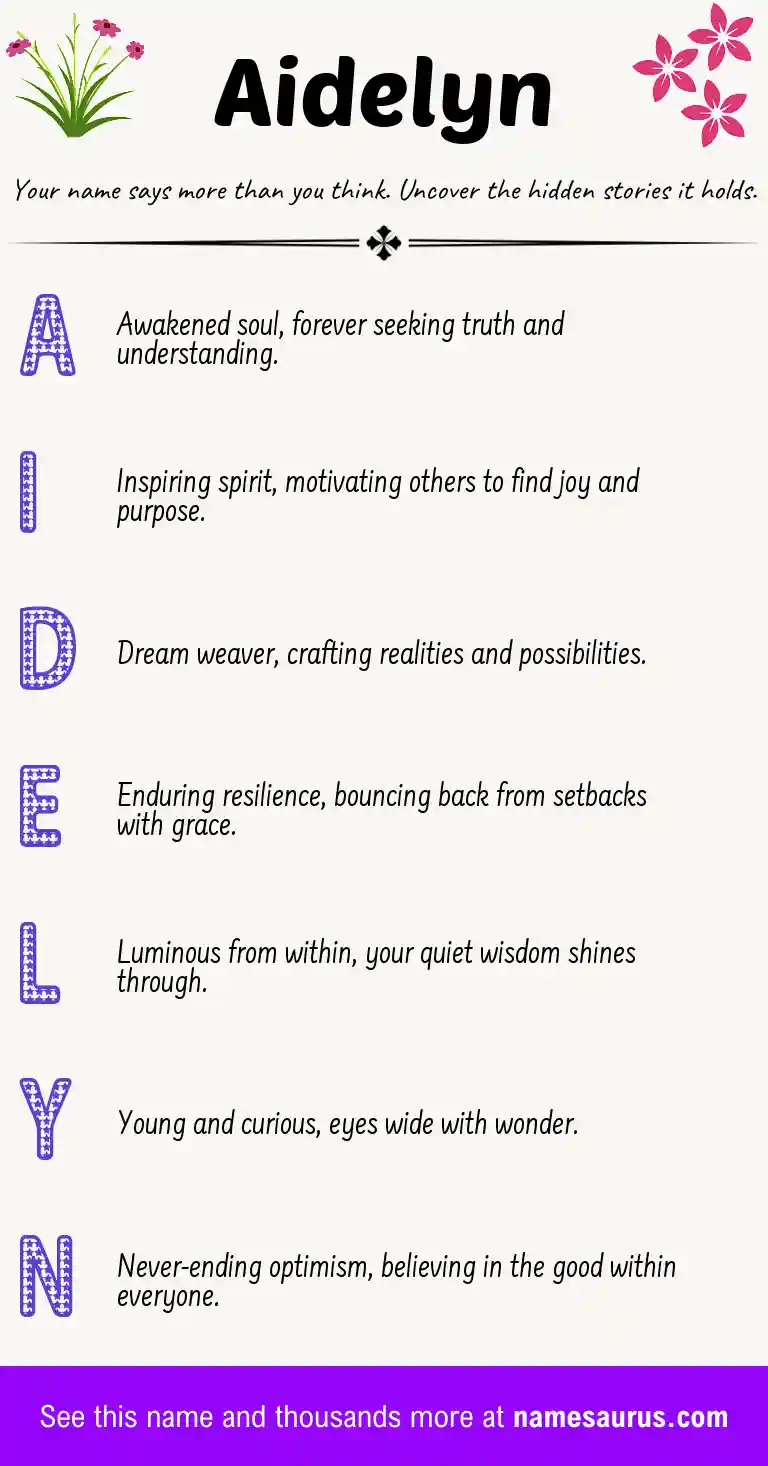 Acrostic poem about Aidelyn.
