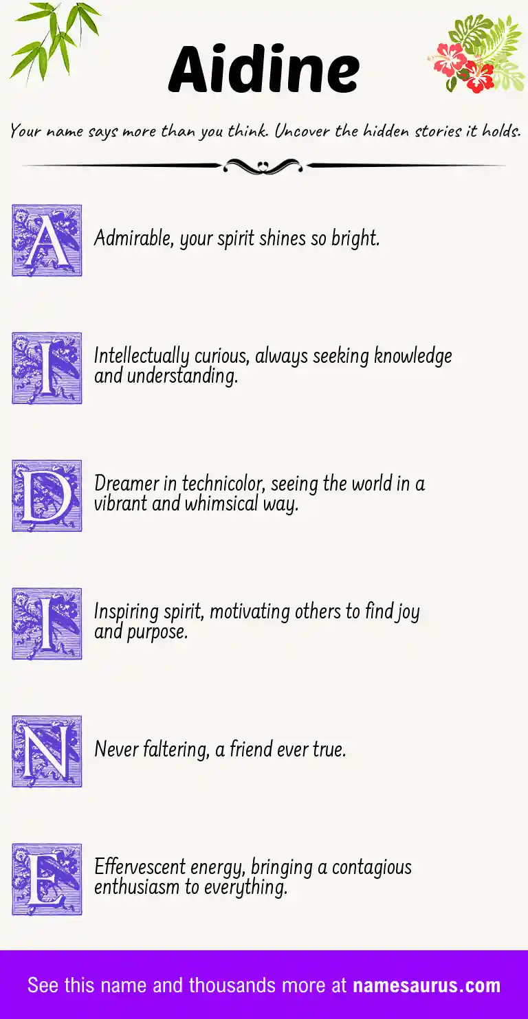Acrostic poem about Aidine.
