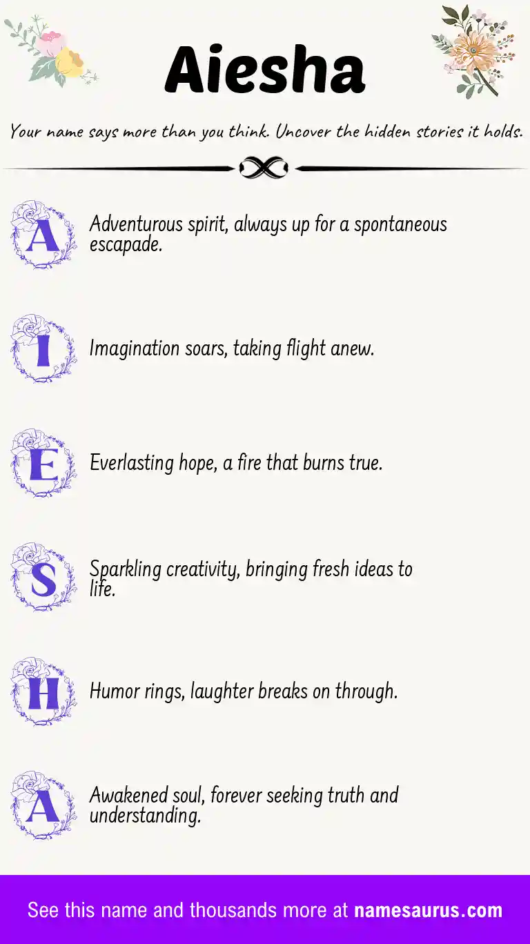 Acrostic poem about Aiesha.