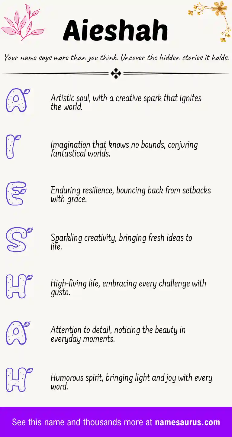 Acrostic poem about Aieshah.