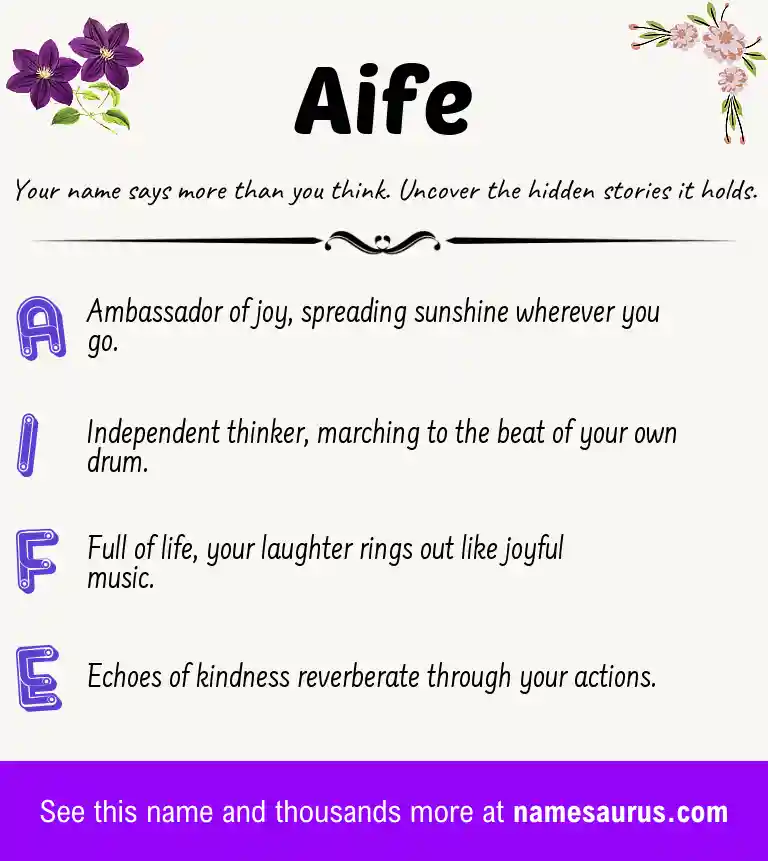 Acrostic poem about Aife.