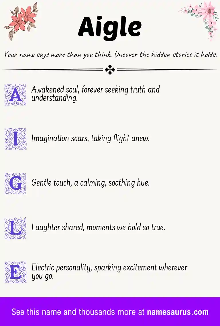 Acrostic poem about Aigle.