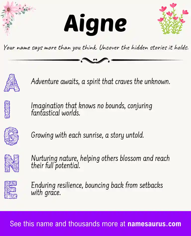 Acrostic poem about Aigne.