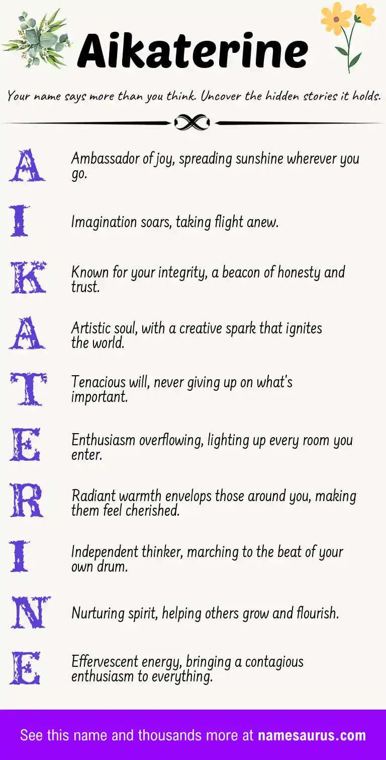 Acrostic poem about Aikaterine.