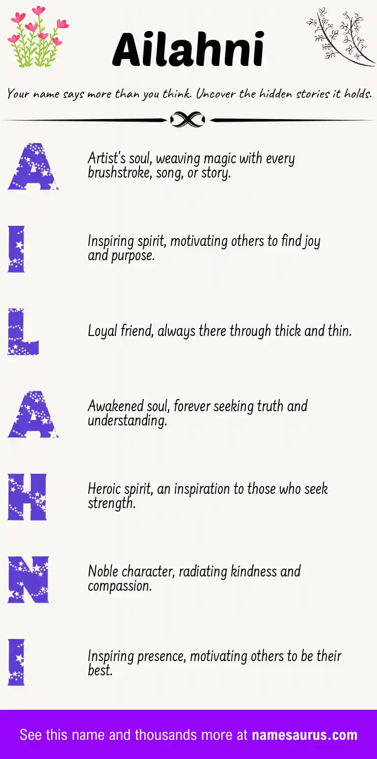 Acrostic poem about Ailahni.