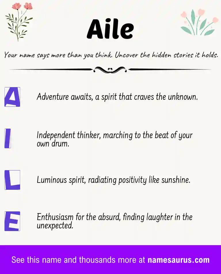 Acrostic poem about Aile.