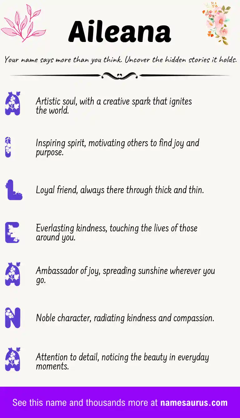Acrostic poem about Aileana.