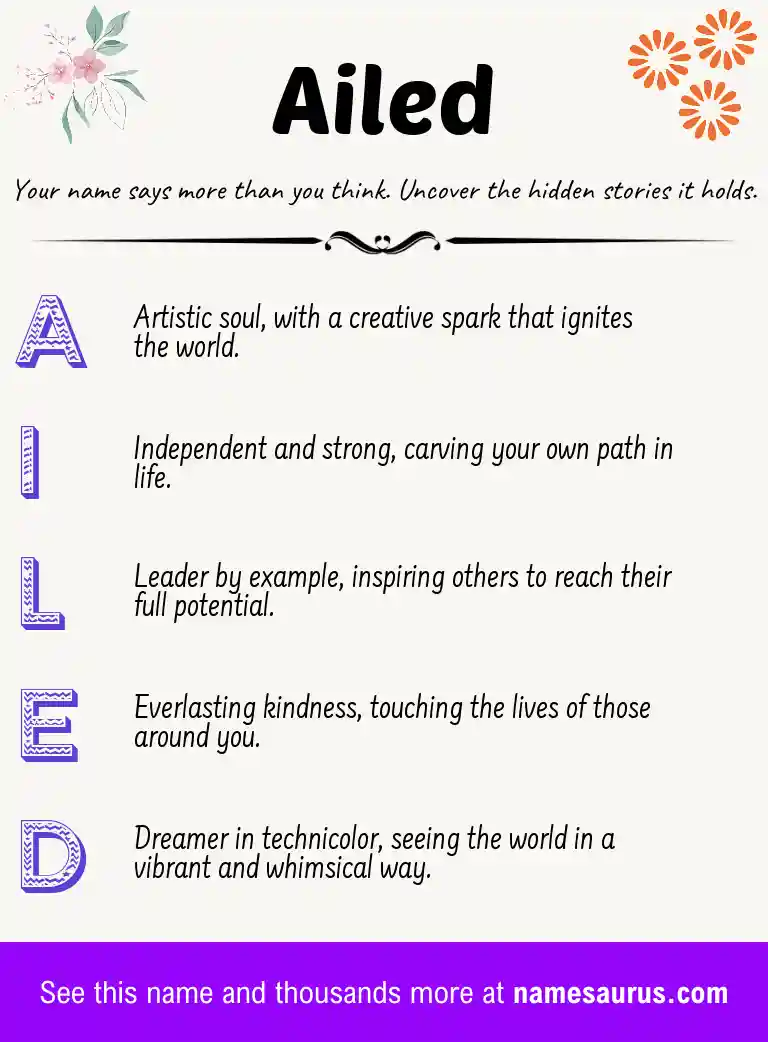 Acrostic poem about Ailed.