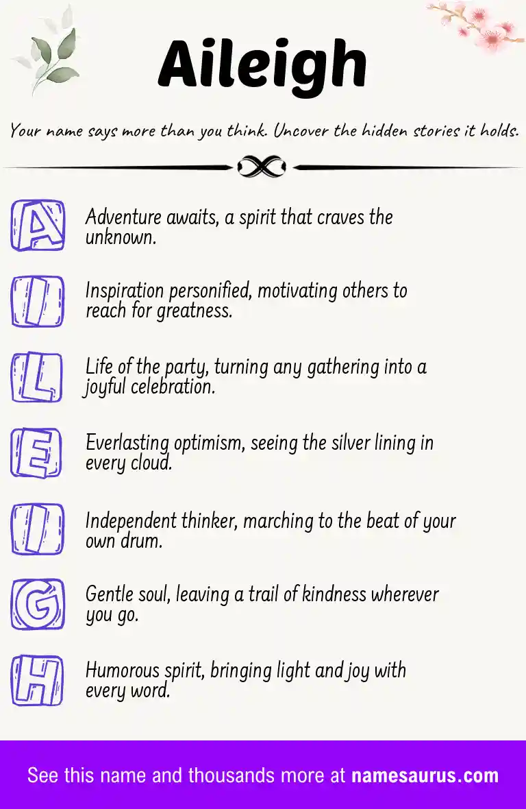 Acrostic poem about Aileigh.
