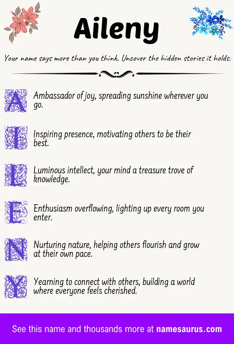 Acrostic poem about Aileny.