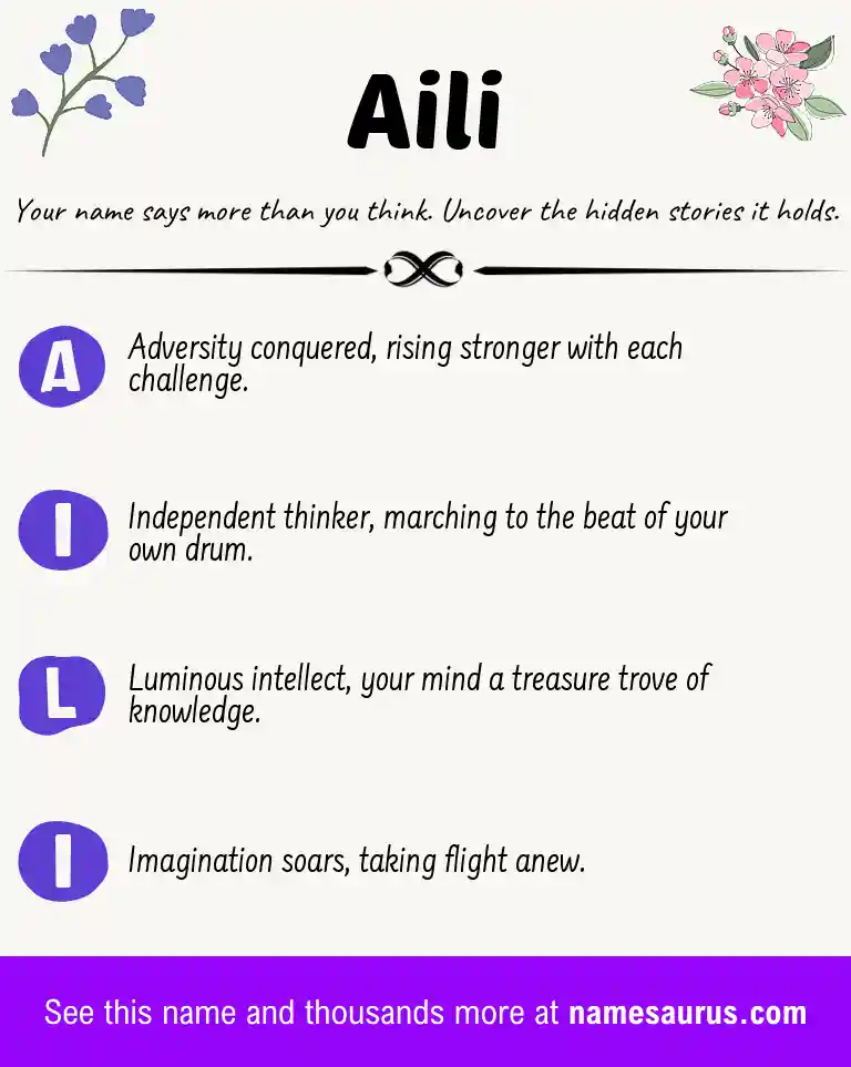 Acrostic poem about Aili.