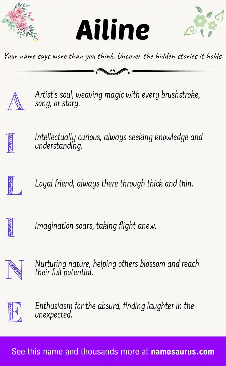 Acrostic poem about Ailine.