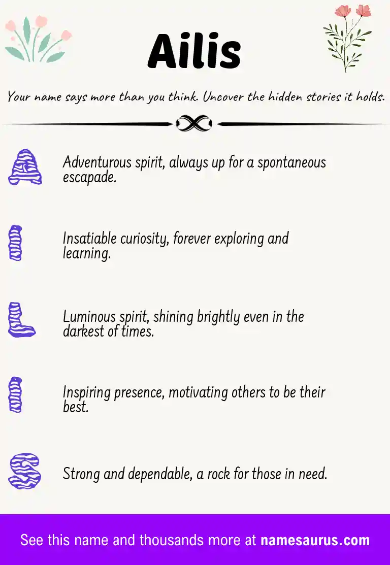 Acrostic poem about Ailis.