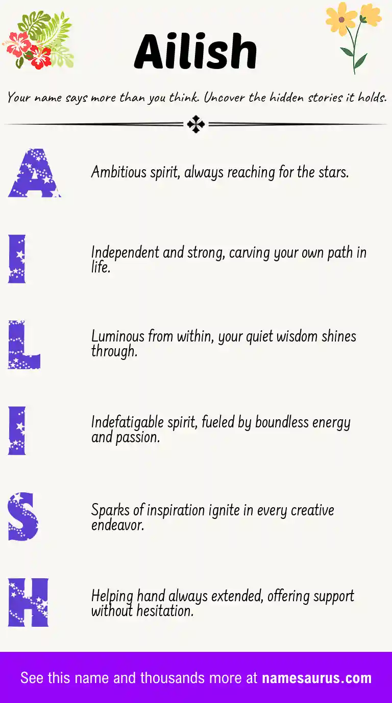 Acrostic poem about Ailish.